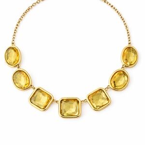 kate spade Gold-Tone Yellow Gemstone Statement Necklace